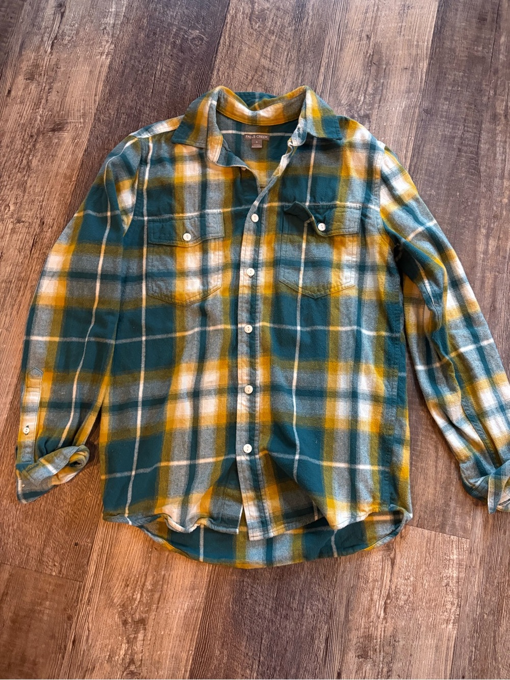 Men's or women’s unisex Green & Yellow Plaid Button-Up Flannel Shirt